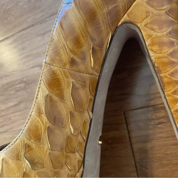 Sergio Rossi Snake Print Platform Heels Size 5 High Heel Pumps Designer Shoes - Picture 14 of 15